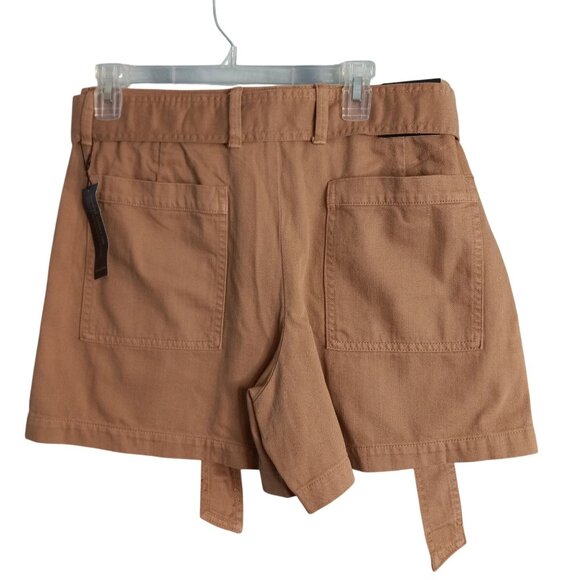 Banana Republic Size 12 Shorts Womens Surplus Tie Ice Latte Brown Cotton NEW - Picture 3 of 8